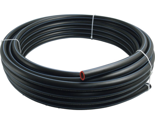 KWL-PE-HD Rohr 20 mm Länge 5 m (12,5 bar) Aufgerolltes schwarzes Polyethylenrohr