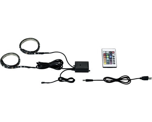LED Strip RGB mit USB Anschluss 2x50cm 2x40 lm 2x8 LED´s mit