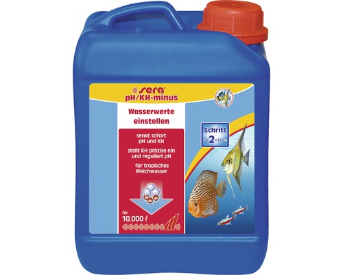 Wasserwertkorrektur sera pH/KH-minus 2.500 ml senkt sofort pH und KH