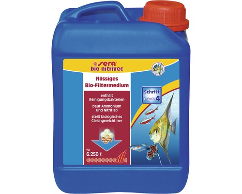 Wasseraufbereiter sera bio nitrivec 2.500 ml, flüssiges Filtermedium, baut Ammonium und Nitrit ab, für bis zu 6.250 L Wasseraufbereiter sera bio nitrivec 2.500 ml, flüssiges Filtermedium, baut Ammonium und Nitrit ab, für bis zu 6.250 L