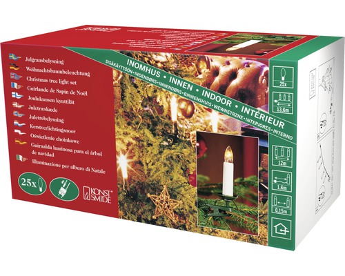 Verpackung einer Weihnachtsbaumbeleuchtung für den Innenbereich mit 25 Kerzen