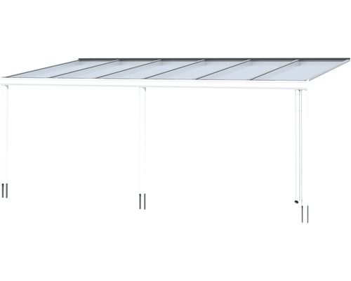 Terrassenüberdachung mit transparentem Dach und Rahmen
