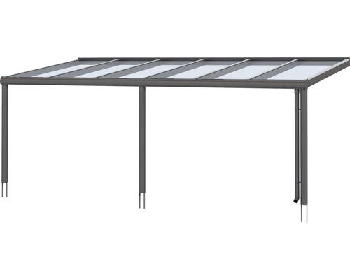 Terrassenüberdachung mit Aluminiumrahmen und lichtdurchlässigen Paneelen