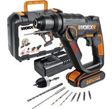 Worx Akku-Bohrhammer mit Bohrer-Set, Ladegerät und Werkzeugkoffer