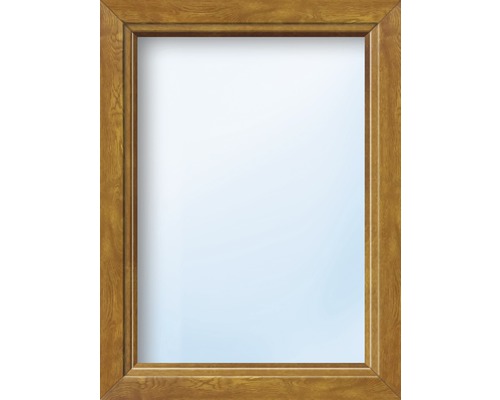 Kunststofffenster Festverglasung ARON Basic weiß/golden oak 850x1050 mm (nicht öffenbar)