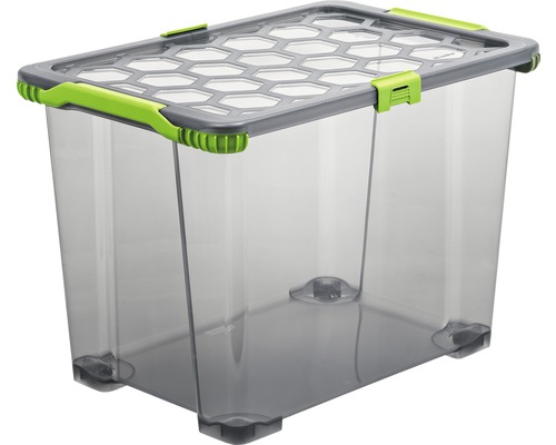 Aufbewahrungsbox mit Rädern Evo Total Protection 65 l anthrazit grün 59x39,5x41,2 cm Aufbewahrungsbox mit Deckel