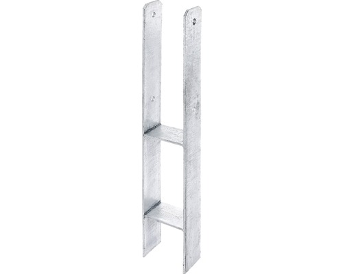 H-Pfostenträger 91 x 300 x 600 mm, feuerverzinkt, 1 Stück Pfostenträger aus Metall mit zwei Stegen