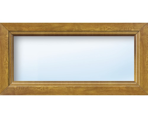 Kunststofffenster Festverglasung ARON Basic weiß/golden oak 850x400 mm (nicht öffenbar)