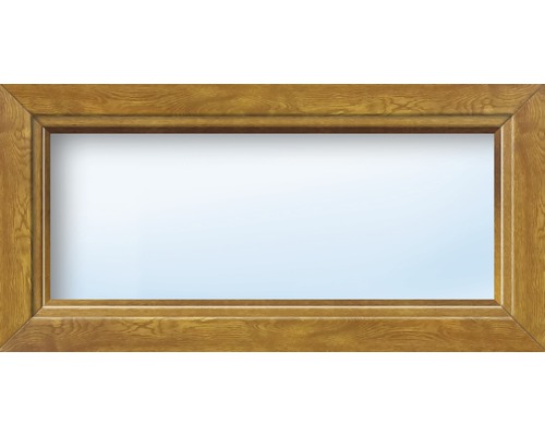 Kunststofffenster Festverglasung ARON Basic weiß/golden oak 900x400 mm (nicht öffenbar)