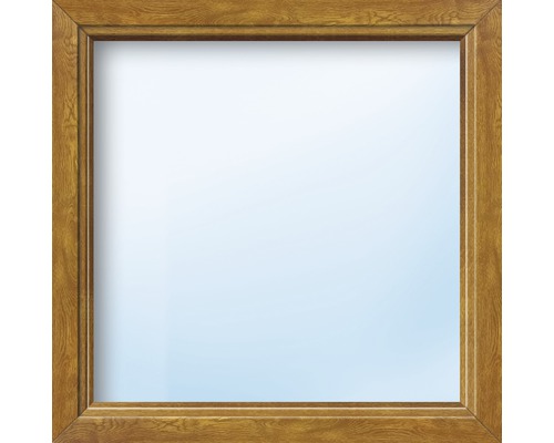 Kunststofffenster Festverglasung ARON Basic weiß/golden oak 800x700 mm (nicht öffenbar)
