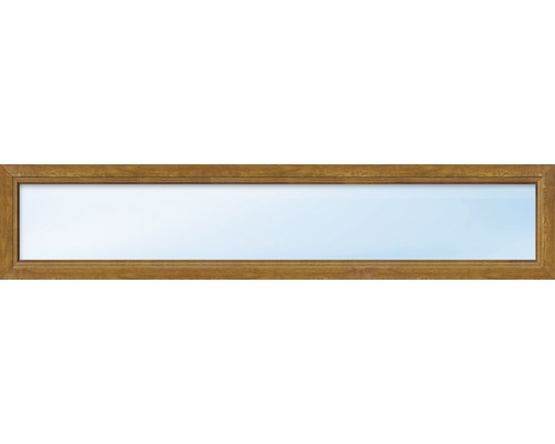 Kunststofffenster Festverglasung ARON Basic weiß/golden oak 2000x400 mm (nicht öffenbar)