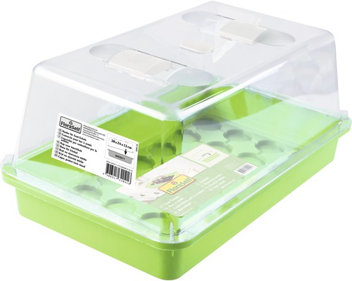 Anzuchtkasten mit transparentem Deckel, Abmessungen 38x24x13 cm