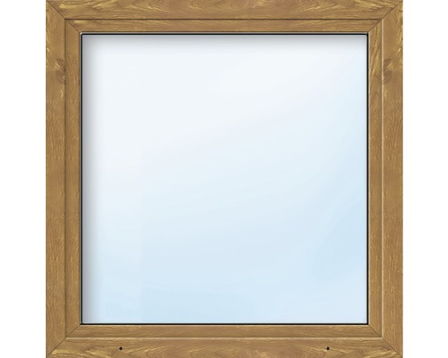 Kunststofffenster 1-flg. ARON Basic weiß/golden oak 900x900 mm DIN Links