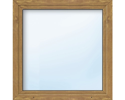Kunststofffenster 1-flg. ARON Basic weiß/golden oak 500x550 mm DIN Rechts
