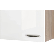 Hängeschrank mit weißer Hochglanzfront und Griff