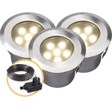 LED Einbauleuchten Set IP67 3x1W 10 lm 3000 K warmweiß edelstahl 4058603 70x42 mm 12V