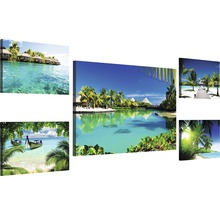Mehrteiliges Wandbild mit tropischen Strandmotiven