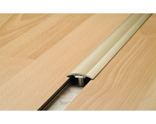 Übergangsprofil aus Aluminium zwischen zwei Holzböden