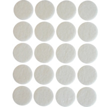 Filzgleiter rund, 22 mm, weiß, selbstklebend, 20 Stück