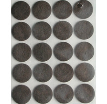 Filzgleiter rund, 22 mm , braun, selbstklebend, 20 Stück