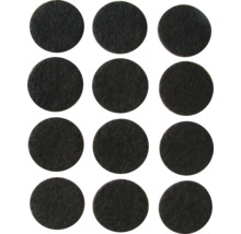 Filzgleiter rund, 28 mm, braun, selbstklebend, 12 Stück