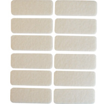 Filzgleiter eckig, 44 x 16 mm, weiß, selbstklebend, 12 Stück