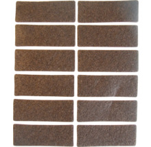Filzgleiter eckig, 44 x 16 mm, braun, selbstklebend, 12 Stück