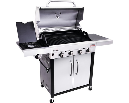 Gasgrill mit vier Brennern, Seitenkochfeld und Unterschrank