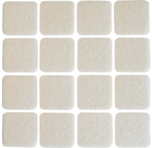 Filzgleiter eckig, 22 x 22 mm, weiß, selbstklebend, 16 Stück