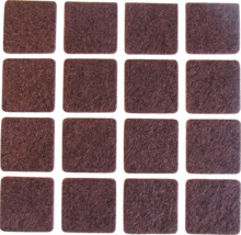 Filzgleiter eckig, 22 x22 mm, braun, selbstklebend, 16 Stück