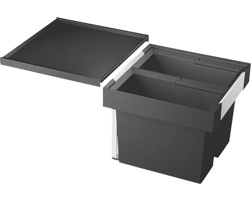 Abfalltrennsystem mit zwei Behältern und Deckel