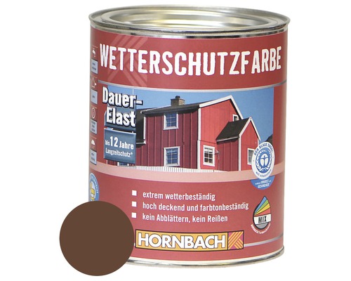 HORNBACH Holzfarbe Wetterschutzfarbe braun 750ml