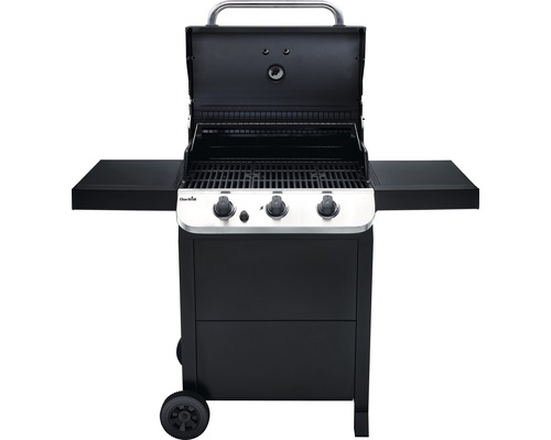 Gasgrill mit drei Brennern, Grillrost, Ablageflächen und Rollen