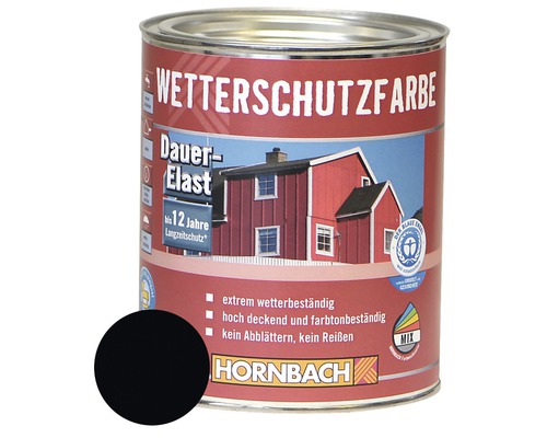 HORNBACH Holzfarbe Wetterschutzfarbe schwarz 750ml