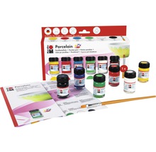 Marabu Porzellanfarben Set mit Farben, Pinsel und Anleitung