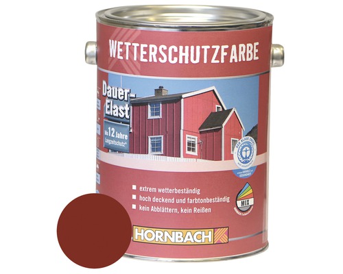 HORNBACH Holzfarbe Wetterschutzfarbe schwedenrot 2,5 L