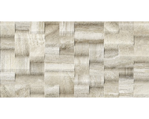 Feinsteinzeug Dekorfliese Portman almond 32 x 62,5 cm Dekorative Wandverkleidung mit Steinoptik.