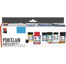 Marabu Porzellanfarbe Set mit Pinsel und verschiedenen Farben