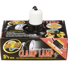 Zoo Med Deluxe Porzellan Klemmlampe mit Schalter und Verpackung