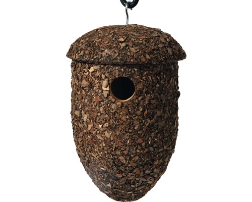 Vogelhaus aus Naturmaterialien mit Aufhängevorrichtung