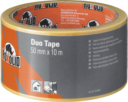 ROXOLID Duo Tape Doppelseitiges Klebeband Teppichklebeband braun 50 mm x 10 m