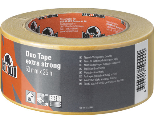 Strend Pro Klebeband, 25 mm, doppelseitig, L-25 m, Stoff, doppelseitig  klebend