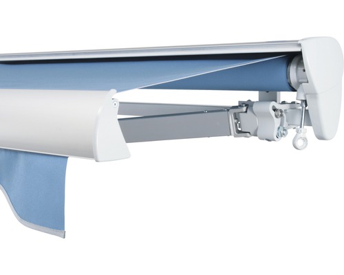 SOLUNA Halbkassettenmarkise Classic 5,5x2 Stoff Dessin 8204 Gestell E6EV1 silber eloxiert Antrieb rechts inkl. Kurbel