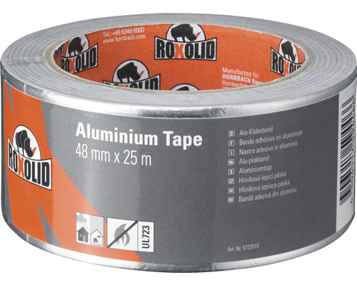 ROXOLID Alu Tape Aluminiumband - UL 723 zertifiziert - silber 48 mm x 25 m Aluminiumklebeband, 48 Millimeter x 25 Meter
