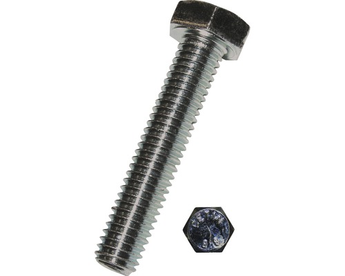 Sechskantschraube o. Schaft DIN 933 M8x12 mm galv.verzinkt, 200 Stück Sechskantschraube mit Gewinde bis Kopf