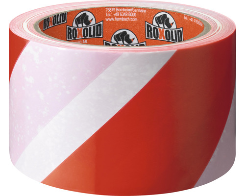 Rot-weiß gestreiftes Warnklebeband