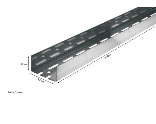 Lochschiene aus Metall, 3 Meter lang