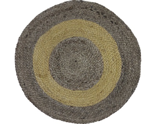 Runder Teppich aus Jute mit zweifarbigem Design