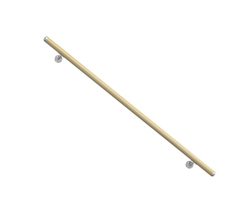 Kordo Wandhandlauf-Set Rund Aus Holz – 2 M, Inkl. Befestigungen, Einfach Zu Montieren, Made In France