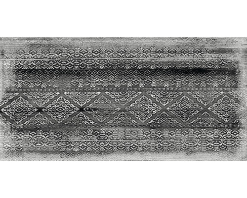 Feinsteinzeig Dekorfliese Desire anthrazit matt 30 x 60 cm Teppich mit grafischem Muster